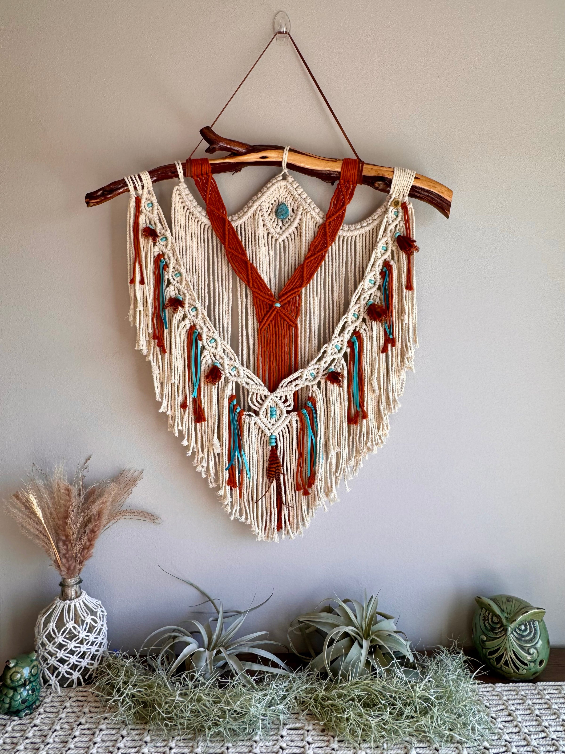 Turquoise and Juniper Wall Hanging | Mountain Fiber Designs